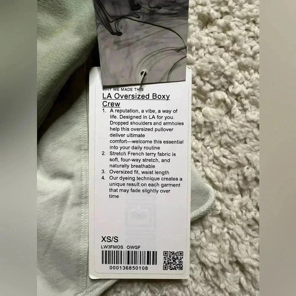 Women’s Lululemon Size XS/S LA Oversized Boxy Crew NWT - Picture 6 of 7